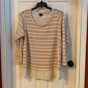 torrid Pink & Cream Faux Layered Sweater 3